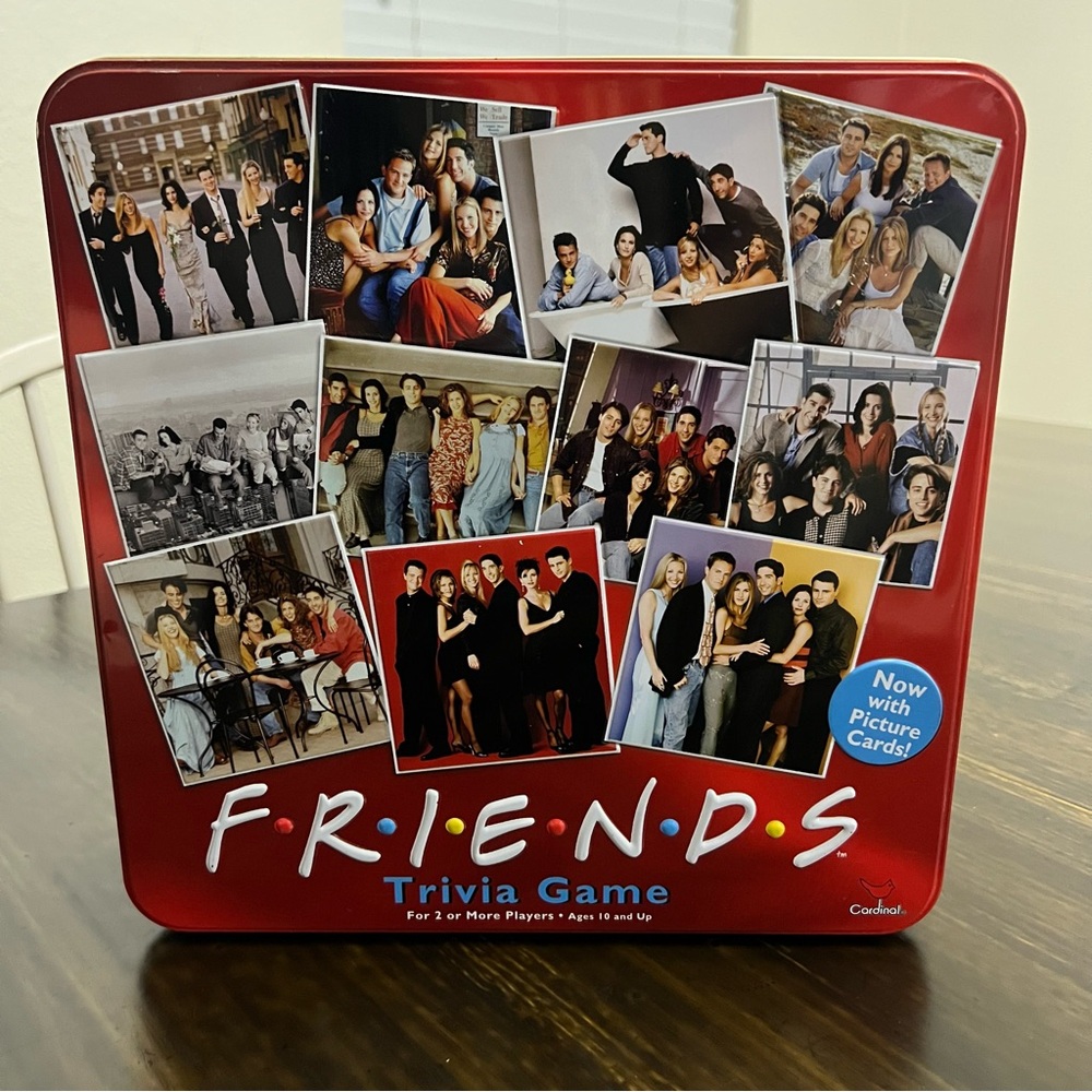Friends Trivia Game In Collectible Red Tin With Picture Cards By Cardinal